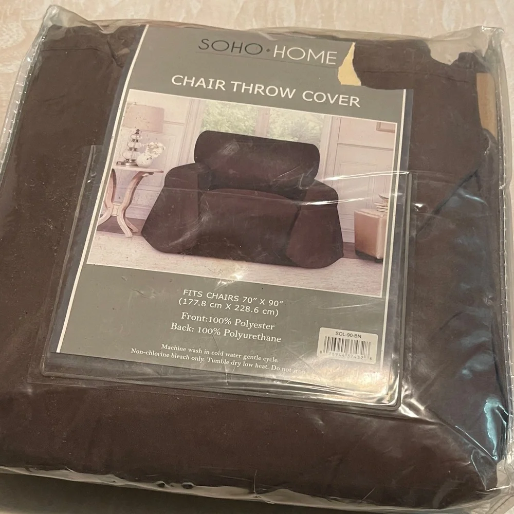 Soho Home Brown Chair Throw Cover Fits Chairs 70 x 90 Inches